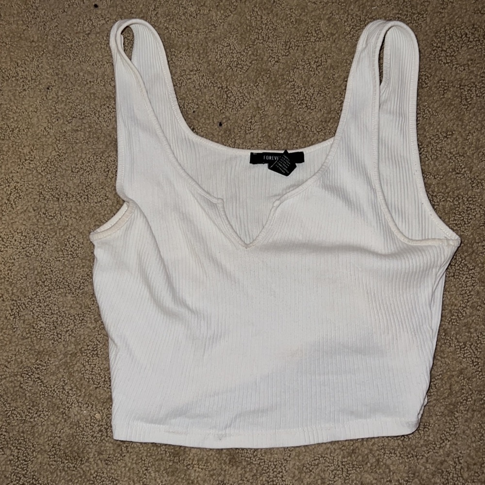 White Tank Crop Top